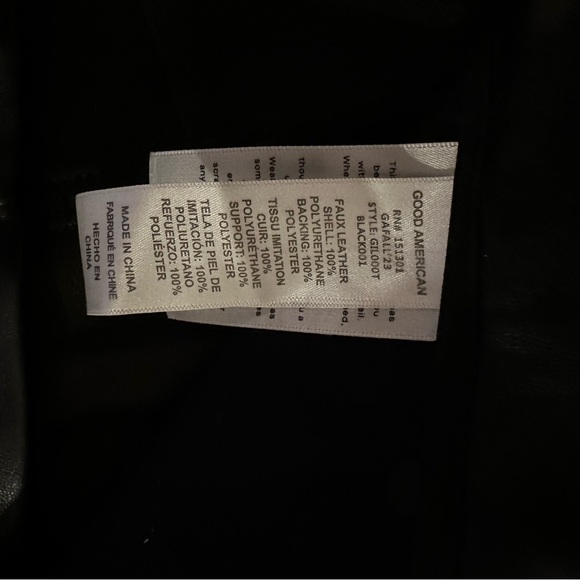 Good American Black Faux Leather Pants Size 8/29 Straight Leg 90s - Picture 10 of 10